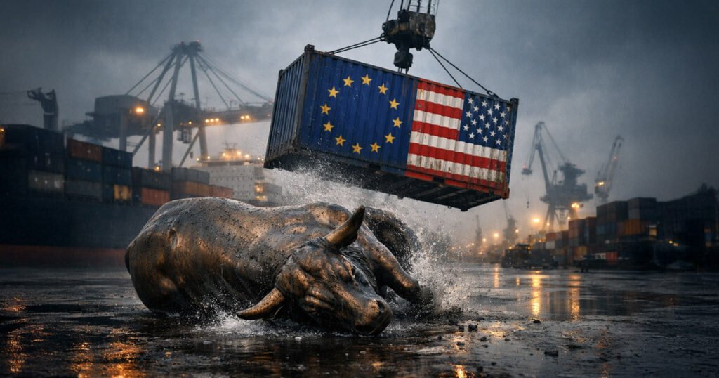 Bitcoin stumbles under EU-US tariff stress while gold glitters