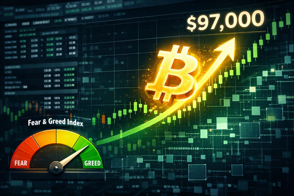 Crypto Fear and Greed index returns to greed as Bitcoin rallies above $97K Crypto Fear and Greed index returns to greed as Bitcoin rallies above $97K