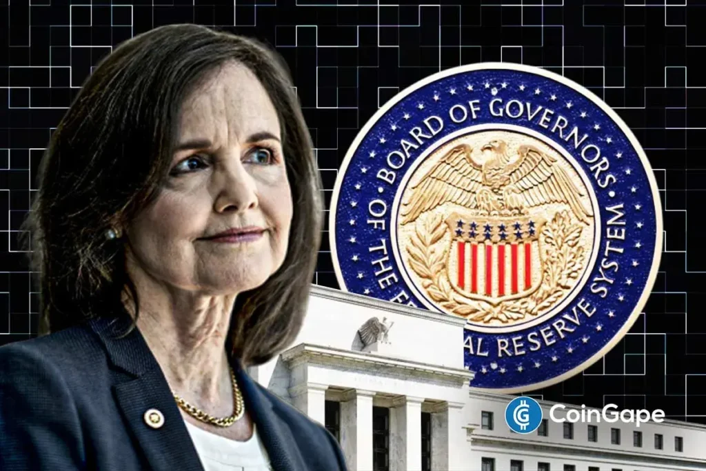 an image of Judy Shelton and the logo to represent the Fed chair race