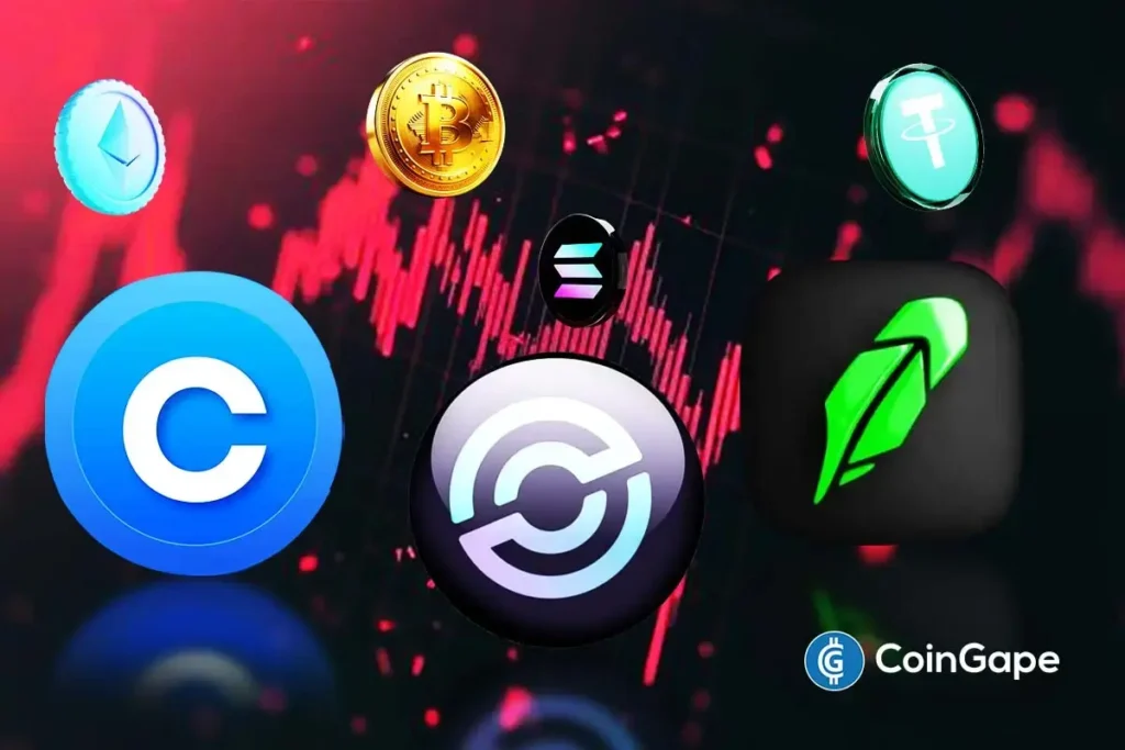 Crypto stocks tumble as Bitcoin, Ethereum, and Solana prices fall amid tariffs, market volatility, and rising global bond yields.