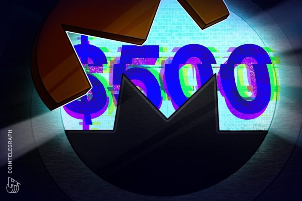 XMR Price Reaches $500 for the First Time Since 2021 After Zcash Falls XMR Price Reaches $500 for the First Time Since 2021 After Zcash Falls