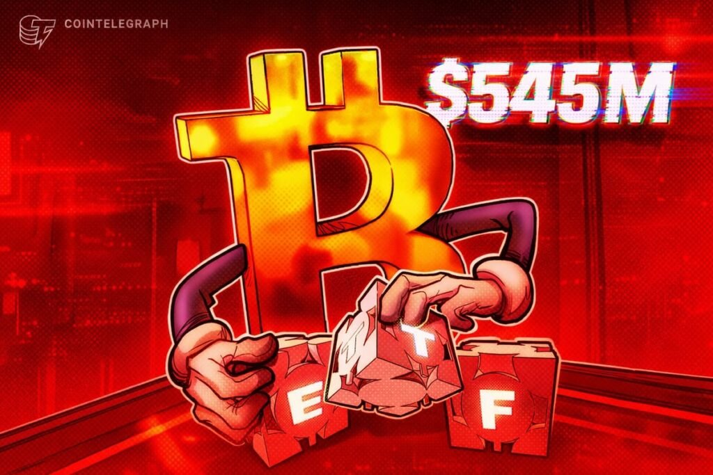 Bitcoin ETFs Extend Losses As Daily Outflows Hit $545 Million